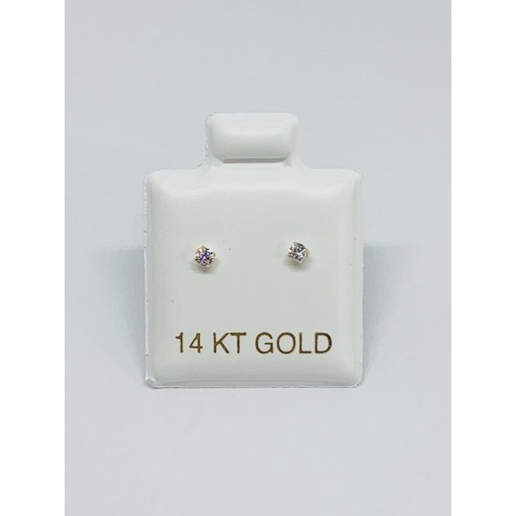 Real 14k Gold Earrings 2mm Tiny baby girl Screwback Women